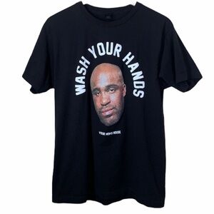 Wash your hands your moms house t shirt large Barry wood